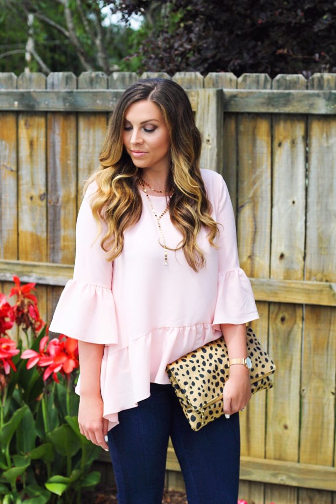 Ruffled Handkerchief Top in Blush - Vogue for Breakfast