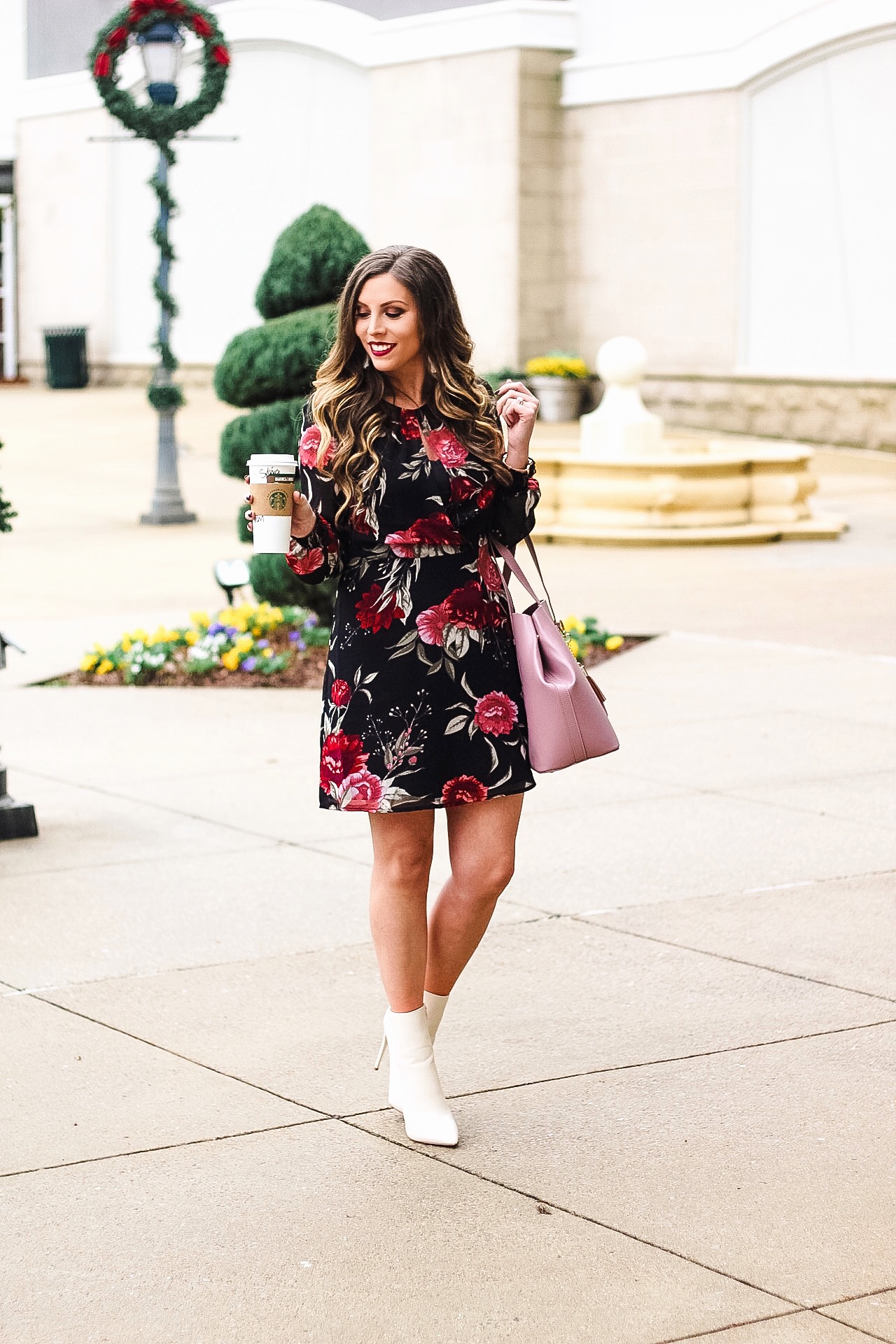Fit-and-Flare Floral Dress with 